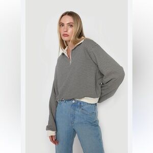 Striped Collared Long Sleeve Top | OAK + FORT